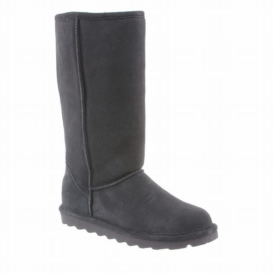 Bearpaw Elle Tall Wide Tall Boots UK - Women's Boots Deep Grey ||PFRYBE-246||